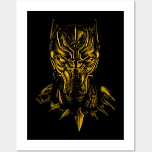 Shaded Black Panther Yellow Posters and Art